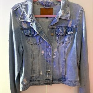 Handpainted Distressed Murakami Denim Jacket